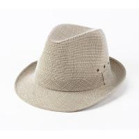 礼帽 男 中年 春秋季帽子男 大沿男士礼帽透气遮阳爵士帽中年男帽 奥麻浅灰色 56cm