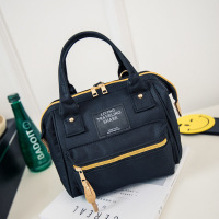 日本新款双肩包手提女包帆布旅行包简约学生书包男时尚背包 黑色