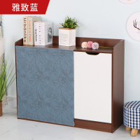 自粘式鞋柜帘免打孔分水器遮挡帘子 厨房橱柜遮丑帘衣柜隔断门帘 雅致蓝 定制联系客服