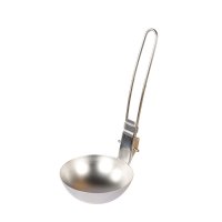 户外家用便携餐具不锈钢汤勺漏勺露营野炊可折叠野餐汤勺两件套 不锈钢 汤勺单个