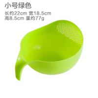 淘米器洗米筛漏塑料淘米盆篮厨房用品沥水篮洗菜篮子洗菜盆水果篮 小号绿色