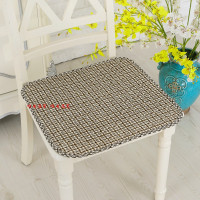 坐垫椅垫餐椅垫 秋冬布艺薄款学生防滑凳子垫电脑椅子垫四季简约 咖格 30*30小方四角绑带