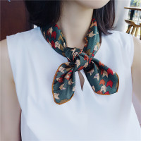 丝巾女百搭时尚装饰小方巾领巾ins春秋围巾秋款洋气职业长巾秋冬 小猫咪