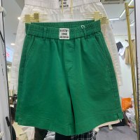 品牌折扣店商场专柜撤柜夏季松紧腰阔腿a字短裤五分裤热裤女 绿色 500件起19元