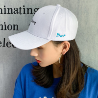 帽子女韩版潮百搭鸭舌帽ins潮牌时尚遮阳男春秋防晒太阳帽 but白色 可调节