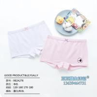 断码清仓特惠粒粒仔威奇猫儿童女童平角裤内裤四角三角面包裤 982A276净色棉 110cm