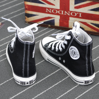 环球高帮帆布鞋女春2021新款潮鞋学生韩版百搭原宿ulzzang潮板鞋 黑色 34 女