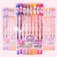 晨光彩色闪光啫喱笔学生用荧光闪粉水彩笔多种颜色标记记号笔儿童亮晶晶流沙笔小学生珠光绘画笔梦幻彩绘彩笔 8色闪光笔