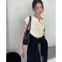 Unique SEI春夏新品半开领修身短袖简约百搭百褶裙半身裙两件套装 上衣 均码