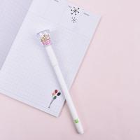 新品创意可以长草的植物种子中性笔 迷你盆栽笔学生情侣笔0.5黑色 爱情草[白色笔杆3支]