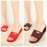 [/1份=2双]夏季浴室水晶女拖鞋家居室内果冻塑料水晶鞋 金足健(806):大红+啡色 搭配其它颜色联系 36码