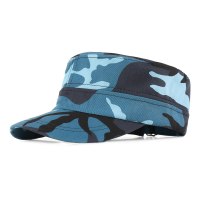 迷彩帽子男春夏秋冬防晒遮阳户外休闲速干平顶帽军帽韩版鸭舌帽薄 迷彩平顶帽-宝蓝 均码(帽围55-61cm)可调节