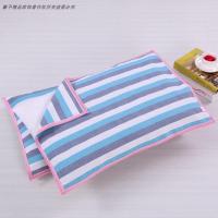 [天天特价][一对装]老粗布枕巾单人透气加厚大四季涤棉枕头巾 乳白色 紫蓝白一对装