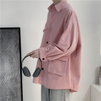 春秋夏季工装衬衫ins潮流复古宽松百搭青少年痞帅夹克外套男薄款 粉红色 高质量 S