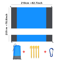 户外露营折叠地垫便携沙滩防潮垫轻便野餐垫铺地防水野外夏季垫子 主体蓝双拼灰140*200cm