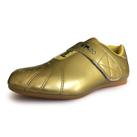 跆拳道鞋训练鞋子初学者男女款儿童成人软底耐磨武术夏天透气道鞋 金色 D007 26