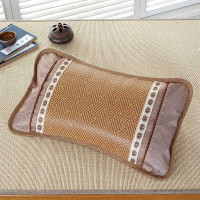 竹藤茶梗枕头单人男女生夏季通用装学生宿舍成人护颈椎助枕睡眠4 藤枕头茶之语单只[30*50cm]饼干花