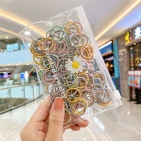 婴儿皮筋宝宝头绳不伤发弹性好女童扎小啾啾发圈儿童小号发饰头饰 3#春天色常规[200根袋装]