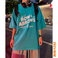 胖胖哥高级感T恤男生2021夏季潮流印花大码短袖胖子宽松白体恤衫 湖蓝色 M 90-125斤