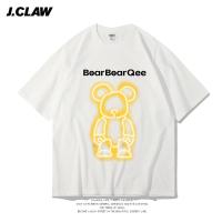 时代少年团严浩翔同款联名BEAR QEE情侣短袖t恤男女应援衣服 白色 S