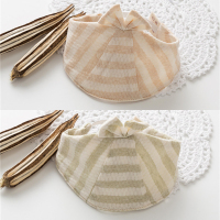 婴儿护囟门帽空顶胎帽子女宝宝夏天薄款新生儿春季男遮脑门心夏季 两个装:棕条纹+绿条纹 S码:0-4个月(头围38-42c