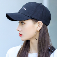 鸭舌帽女韩版潮帽子女夏季男潮牌ins女士百搭潮流女夏白色棒球帽 黑色 可调节