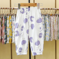 瑁恩瑁爱儿童防蚊裤夏季薄款冰麻棉男童休闲裤女童灯笼裤宝宝裤子 712713紫色 80cm