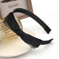 防滑压发卡蝴蝶结发箍简约百搭发夹黑色蕾丝头箍宽边韩国头饰品女 黑色 收藏宝贝优先发