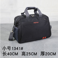 旅游行李包单肩斜挎旅行包女手提男韩版轻便短途简约大容量衣服包 黑色 1341#小号 大