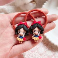 女童发饰迪士尼白雪公主蝴蝶结飘带发夹头绳女童儿童节礼物配饰 白雪公主皮筋一对