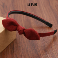 兔耳朵发饰品发箍绒布头饰女孩大童发卡带齿防滑头圈学生压发头箍 红色款