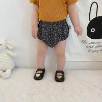 允儿妈婴童装宝宝2021夏季新款碎花面包裤婴儿夏天洋气热裤短裤子 藏蓝底碎花 73cm