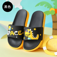 儿童拖鞋女童夏卡通室内居家软底防滑家用中大童外穿凉拖鞋夏男童 黑色[恐龙] 童190[内长约18cm]