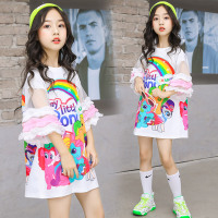 女童2021夏装连衣裙洋气短袖夏季儿童装小马宝莉公主裙子女蓬蓬纱 小马宝莉白色 100cm