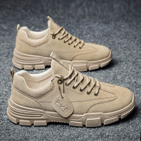 2021年夏季新款马丁靴短靴男鞋子劳保鞋男士工地上班工作皮鞋板鞋 0807沙色 39