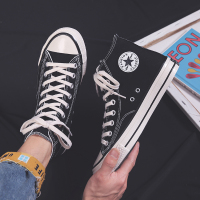 2021春季新款高帮帆布鞋潮鞋韩版布鞋潮流男鞋百搭休闲鞋夏季板鞋 9012黑色 39