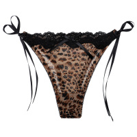 情调衣人女士豹纹系带性感内裤网纱半包臀低腰透明诱惑火辣三角裤 豹纹(系带款) 均码 1.8-2.3尺