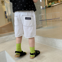 萌萌哒童装男童夏装2021新款儿童洋气休闲裤子潮韩版宝宝百搭短裤 白色 90cm