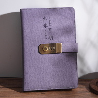 毕业礼物a5复古密码本带锁创意日记本女生密码简约学生笔记本子简约ins风加厚手账本文具文艺精致指纹记事本 *未来可期*A