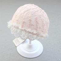 婴儿遮脑门心帽子胎帽夏季春秋可爱空顶凉帽女宝宝新生儿护囟门帽 刺绣款-粉色 S码:0-4个月(36-41cm) 均码