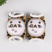 儿童护膝夏季薄款可调节宝宝爬行护膝防摔学步膝盖袜套男女童护肘 豹纹猫魔术贴 0-6岁均码高弹