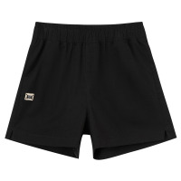 快鱼女装休闲简约松紧短裤2021夏季新款舒适家居百搭时尚女生热裤 A款黑色31K7038 S