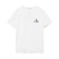 快鱼新疆棉休闲简约套头短袖上衣男2021夏百搭打底学生圆领T恤pk 白色 M