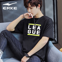 清仓鸿星尔克官方男子polo衫夏季透气速干轻便翻领短袖T恤衫 黒-圆领015 M[165cm/84A]