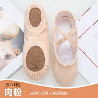 成人儿童舞蹈鞋女软底练功跳舞肤色男女童幼儿猫爪形体中国芭蕾舞 肉色-系带款 22