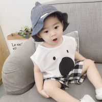 男宝宝0-1岁半婴儿夏装背心套装2儿童装男童洋气3婴幼儿衣服夏季4 外星人套装 黑色 73cm