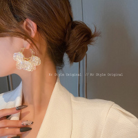 半透明贝壳花朵夸张耳环女夏韩国气质耳圈2021年新款潮小众耳饰品 贝壳花朵耳环