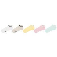 森马袜子女士船袜短袜舒适透气夏季袜子女短袜薄款百搭短袜棉袜子 黄绿色调0134 均码