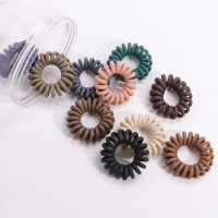 韩版电话线发圈女细款小号磨砂 无痕加粗成人扎头发绳橡皮筋皮套 A款磨砂小号 10根混