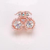 韩国镶钻头饰水钻抓夹小号成人简约发抓迷你发夹刘海夹顶夹头饰品 樱桃白